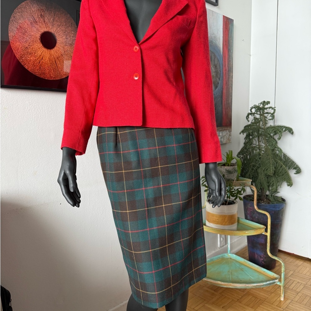 🇨🇦 Wool Plaid Pencil Skirt - Made in Canada 🍁 - Picture 11 of 12
